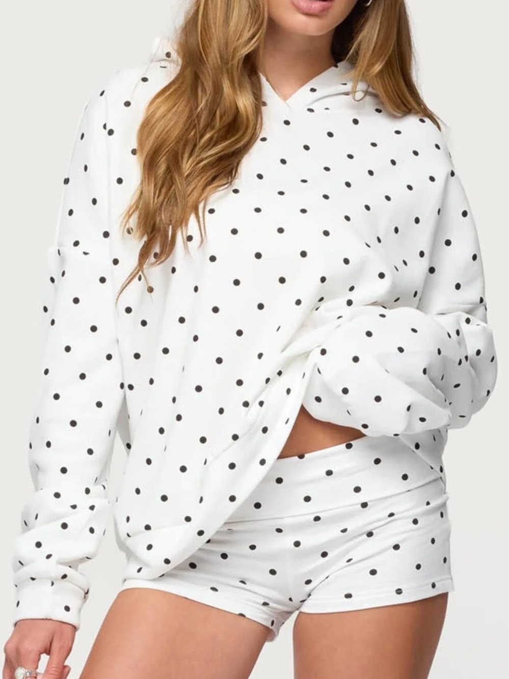White Polka EDIKTED shorts
